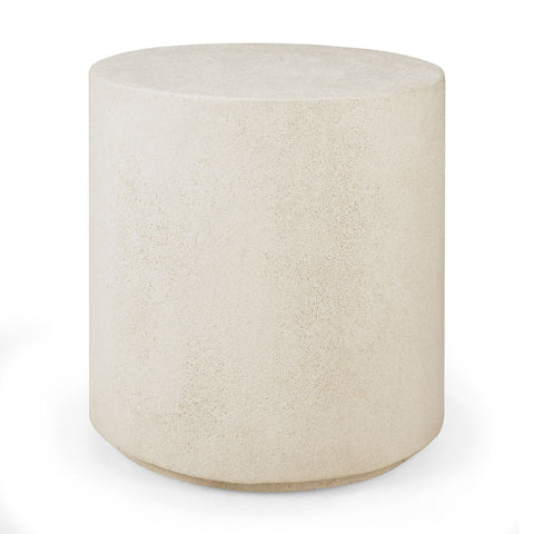 Elements Side Table, Off White Microcement, Round