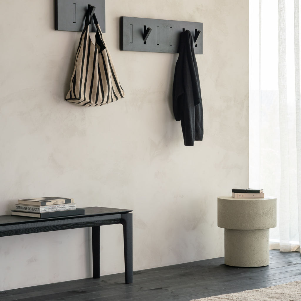 Elements Side Table, Off White Microcement, Mushroom Shape