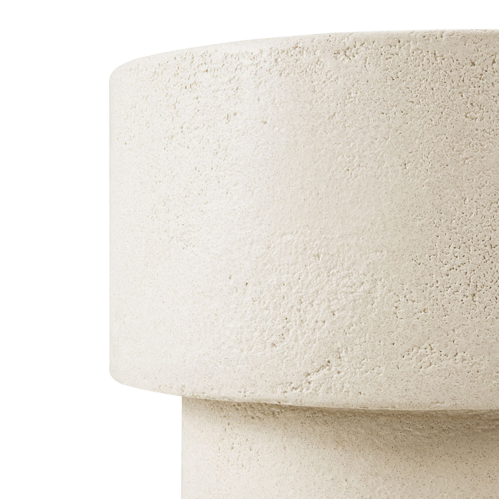 Elements Side Table, Off White Microcement, Mushroom Shape