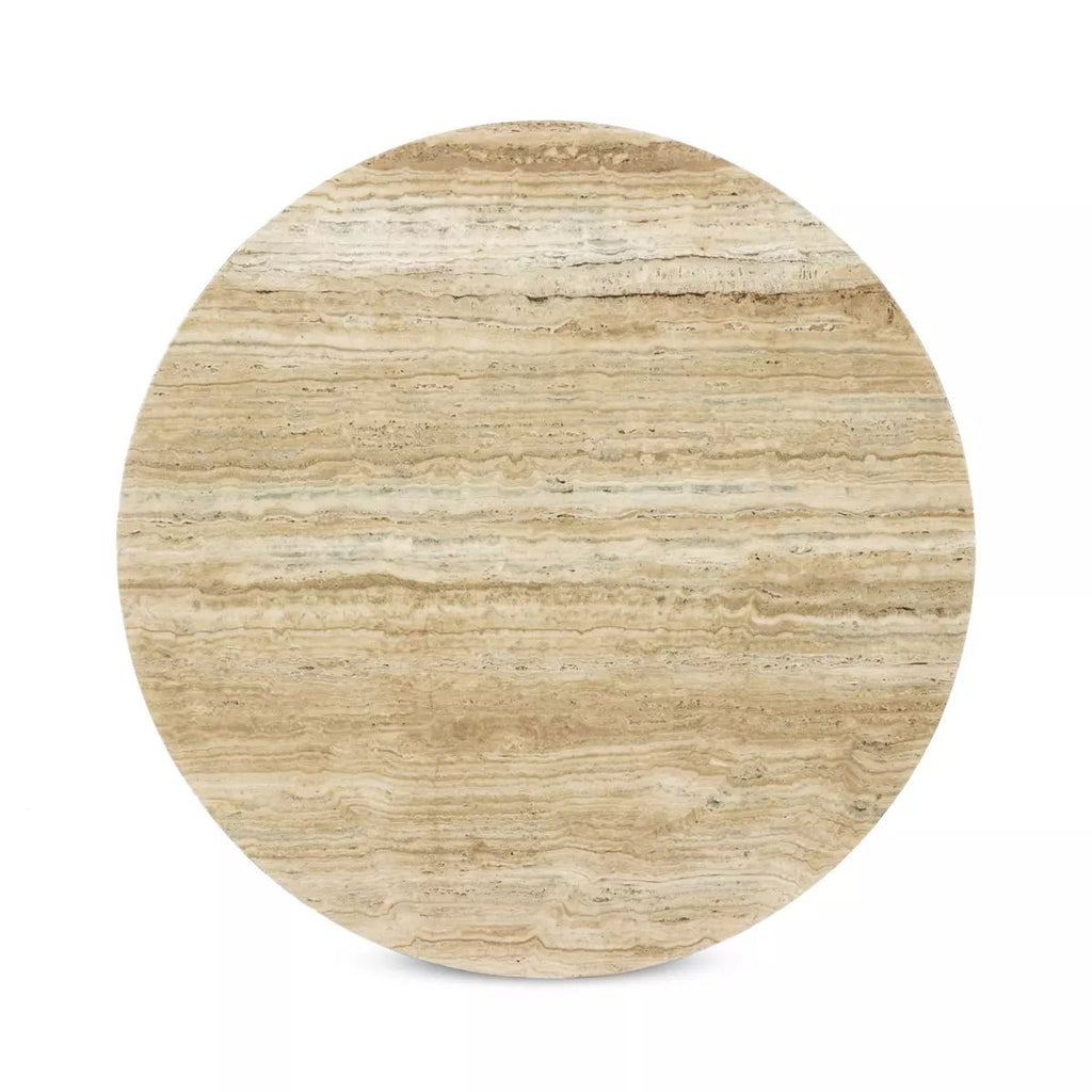 Silas Round Coffee Table, Tarvertine - Sage InteriorsFour Handscoffee table