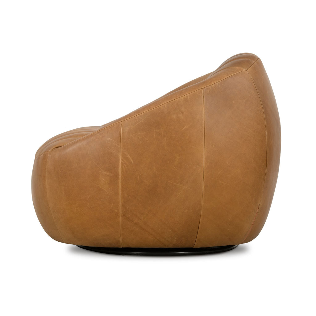 Simone Leather Swivel Chair - Sage InteriorsFHAccent Chair