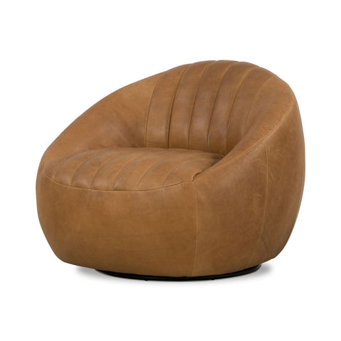 Simone Leather Swivel Chair - Sage InteriorsFHAccent Chair