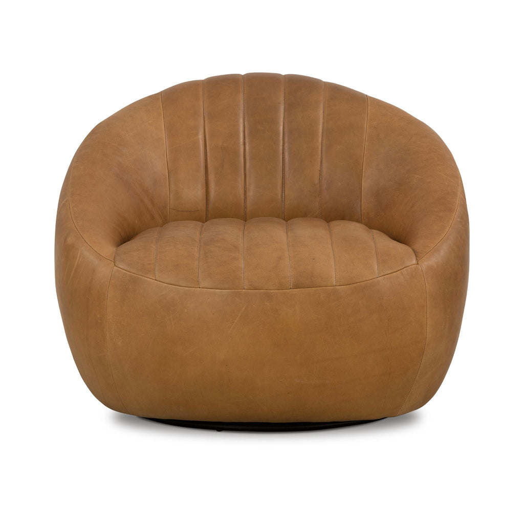 Simone Leather Swivel Chair - Sage InteriorsFHAccent Chair