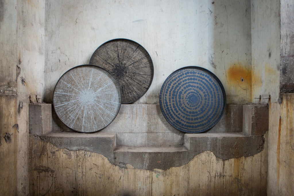 Slice Wooden Tray Finish With Dark Wood Rim Sage Interiors - Sage InteriorsEthnicraft
