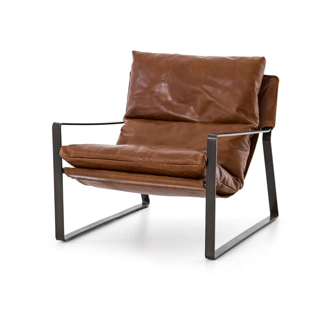 Sling Chair, Leather Dakota Tobacco - Sage InteriorsFour Handschair