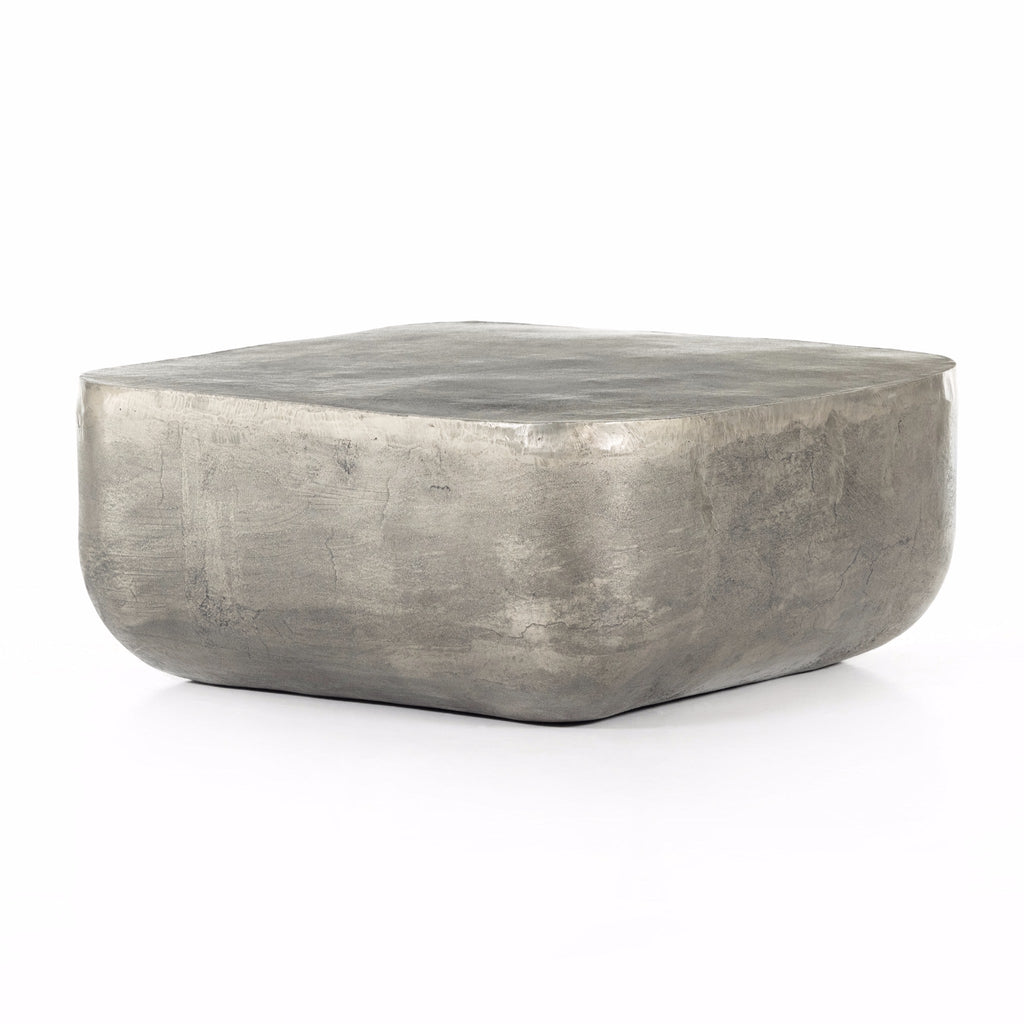 Smoked Aluminum Square Coffee Table, Small - Sage InteriorsFHcoffee table