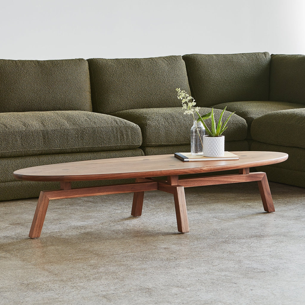 Solana Oval Coffee Table – Solid Walnut with Finger - Joint Detailing - Sage InteriorsSage InteriorsSolana Oval Table