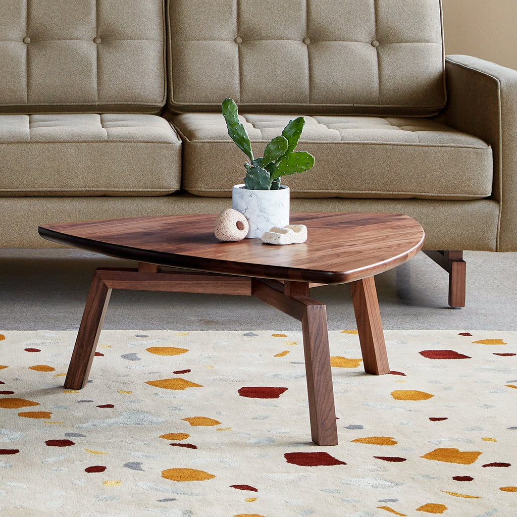 Solana Triangular Coffee Table – Solid Walnut with Exposed Joinery - Sage InteriorsSage InteriorsSolana Oval Table