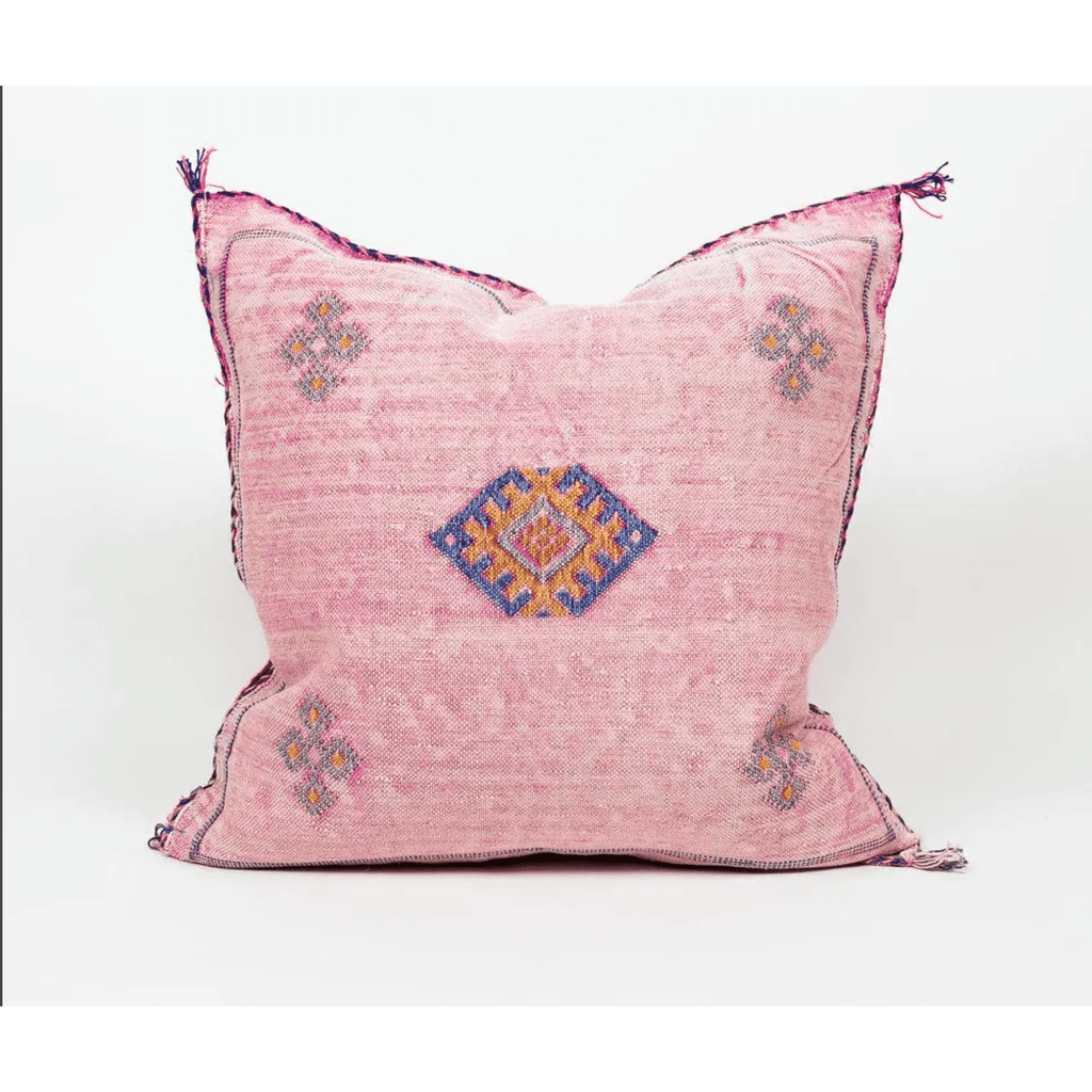 Sous Pink Handmade Moroccan Cactus Silk Pillow - Sage InteriorsBryar Wolf