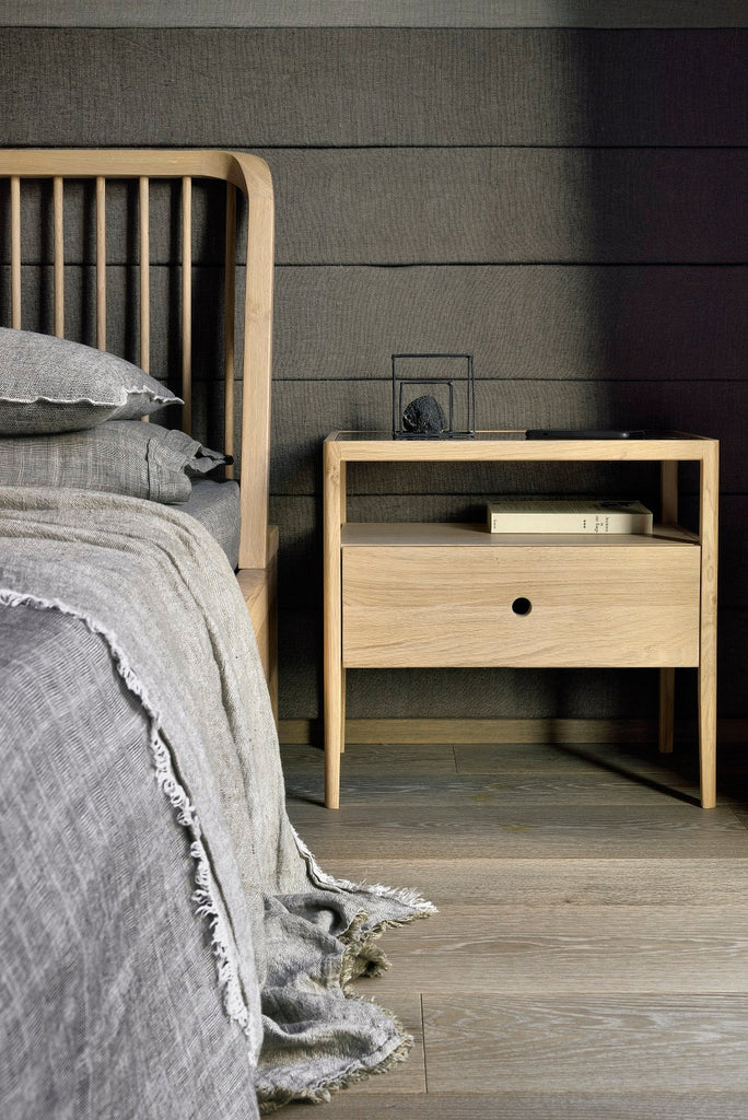 Spindle Bedside Table – Modern Solid Wood Nightstand | Sage Interiors - Sage InteriorsEthnicraft