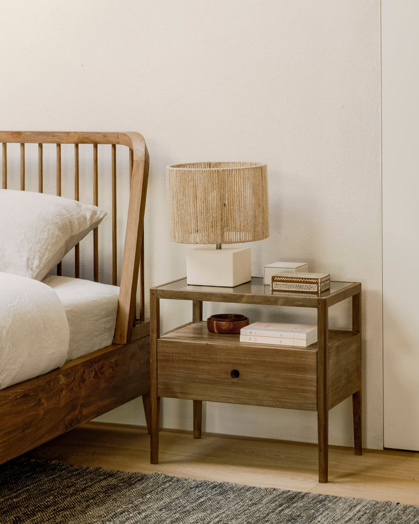 Spindle Bedside Table – Modern Solid Wood Nightstand | Sage Interiors - Sage InteriorsEthnicraft