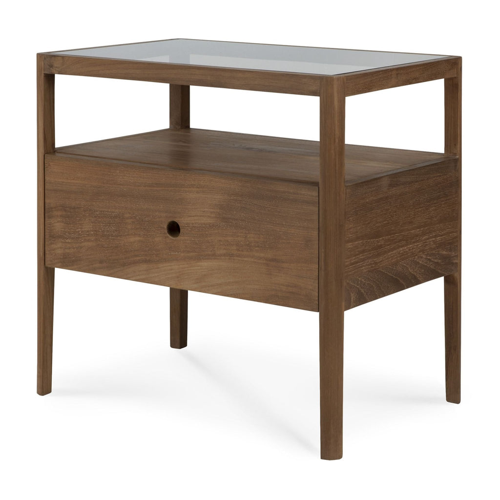 Spindle Bedside Table, Teak - Sage InteriorsethnicraftNightstands