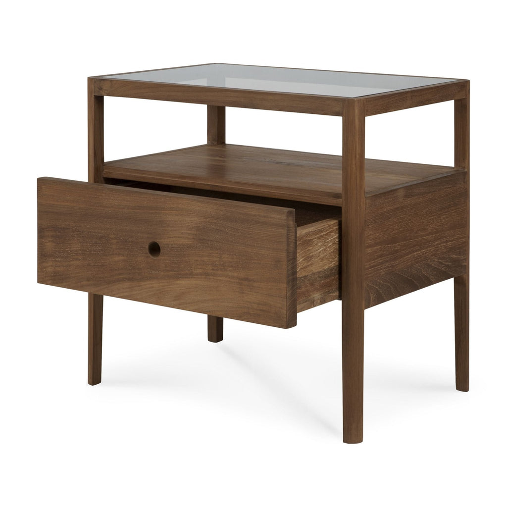 Spindle Bedside Table, Teak - Sage InteriorsethnicraftNightstands