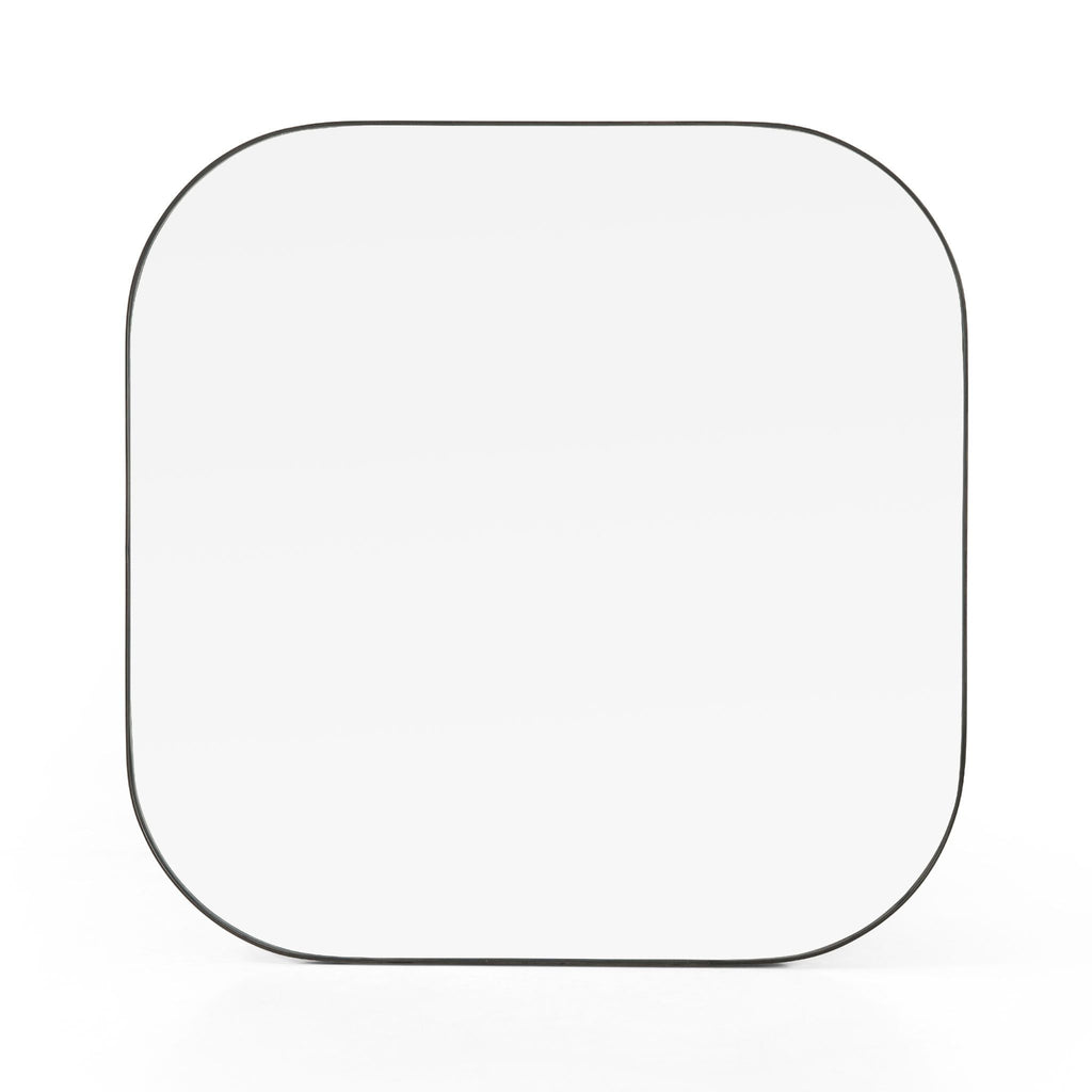 Classic Square Mirror, Rustic Black Iron, Delivered to You Sooner