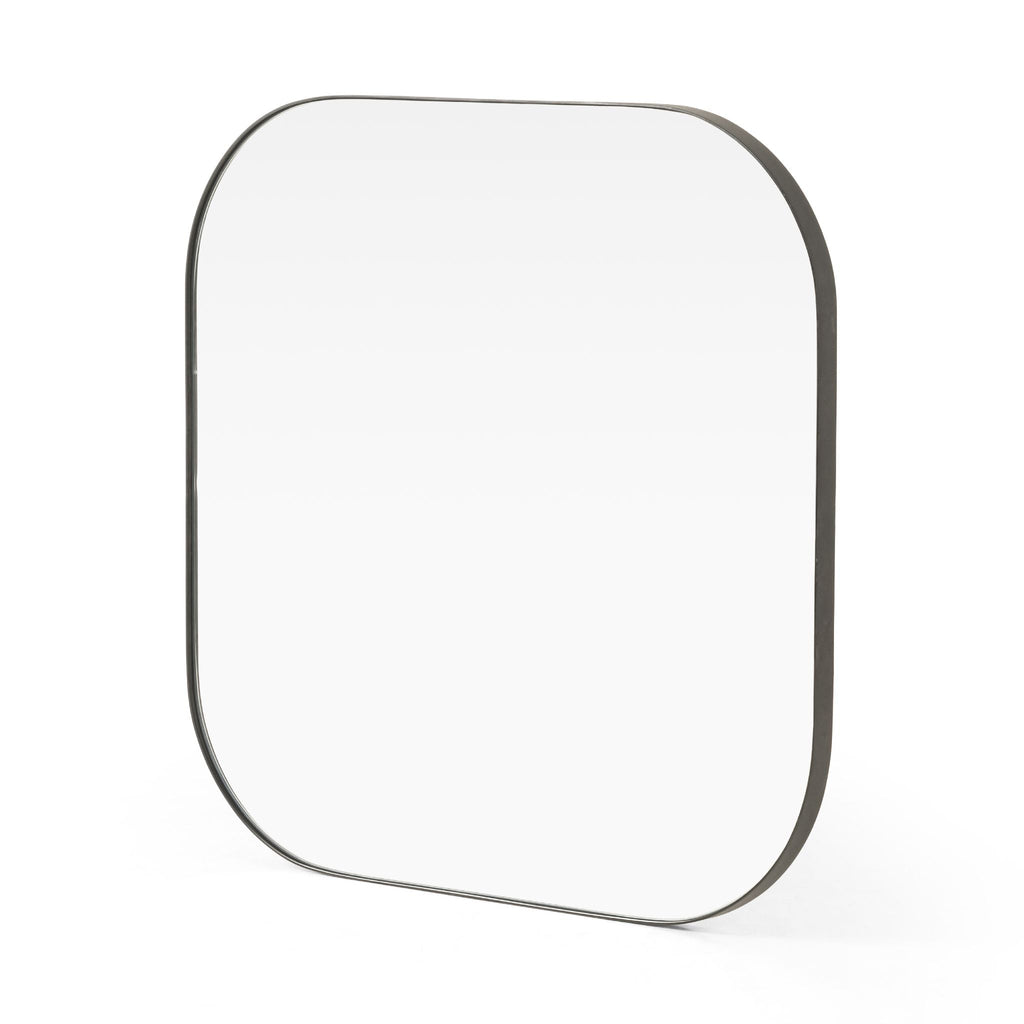 Classic Square Mirror, Rustic Black Iron, Delivered to You Sooner