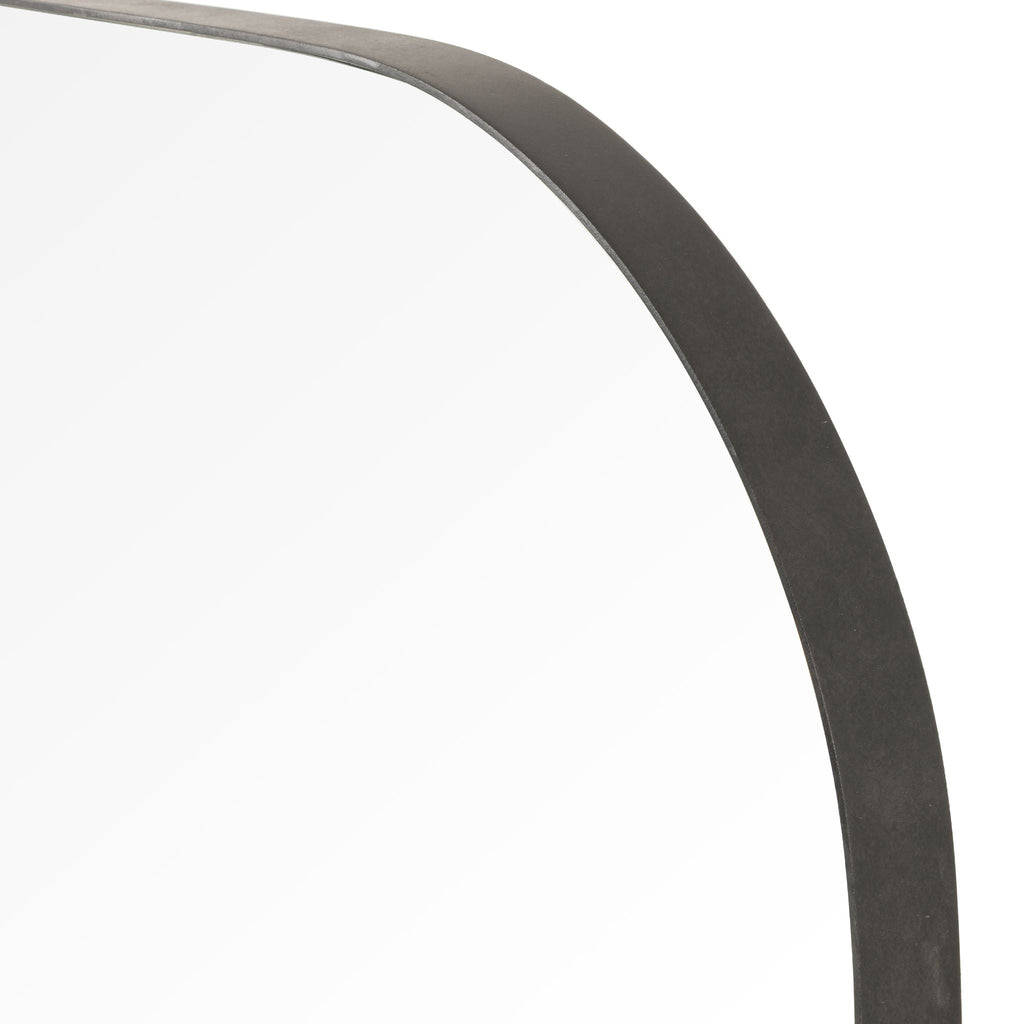 Classic Square Mirror, Rustic Black Iron, Delivered to You Sooner