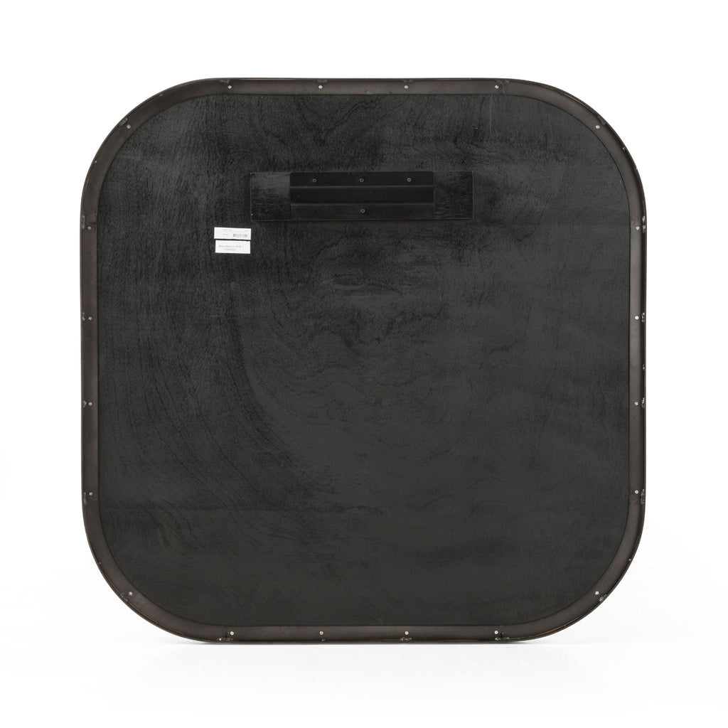 Classic Square Mirror, Rustic Black Iron, Delivered to You Sooner