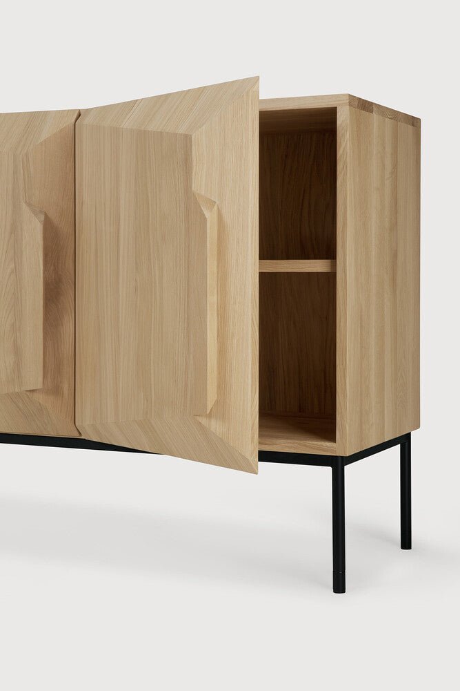 Stairs Oak Sideboard – Sculptural Storage with Modern Geometric Design - Sage InteriorsEthnicraft