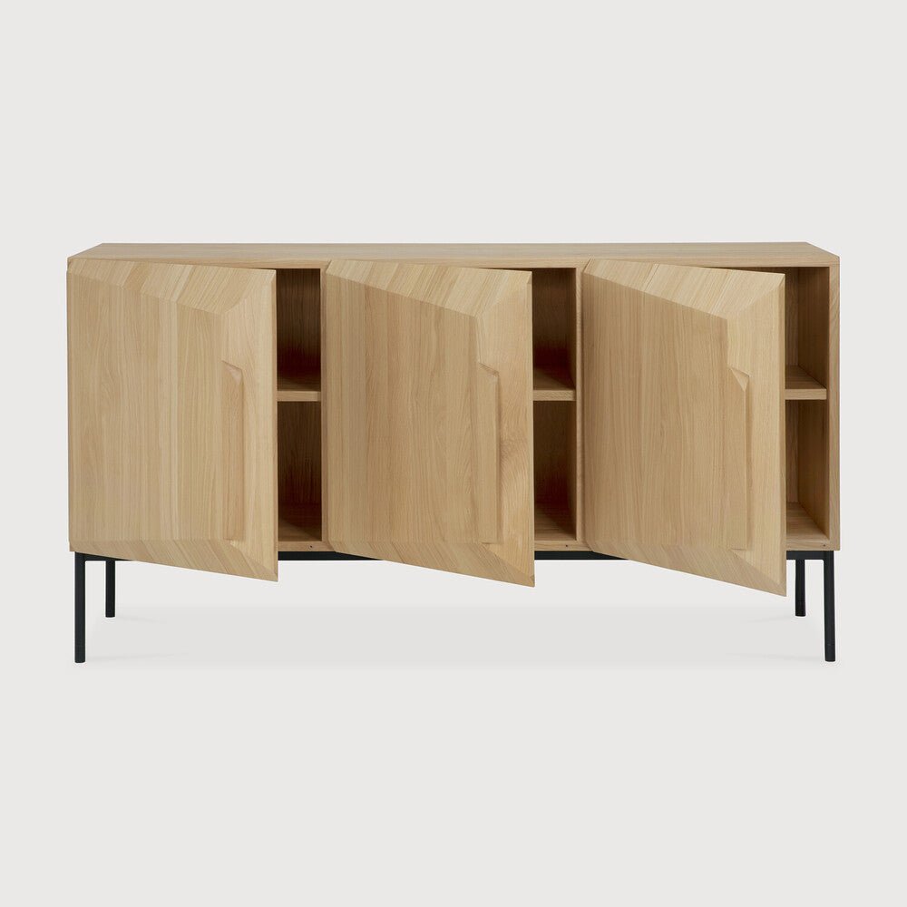 Stairs Oak Sideboard – Sculptural Storage with Modern Geometric Design - Sage InteriorsEthnicraft