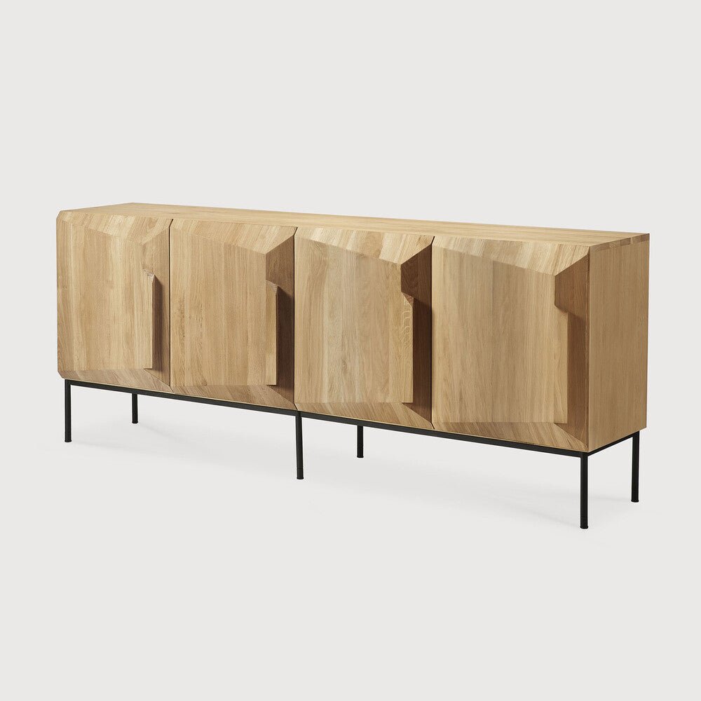 Stairs Oak Sideboard – Sculptural Storage with Modern Geometric Design - Sage InteriorsEthnicraft