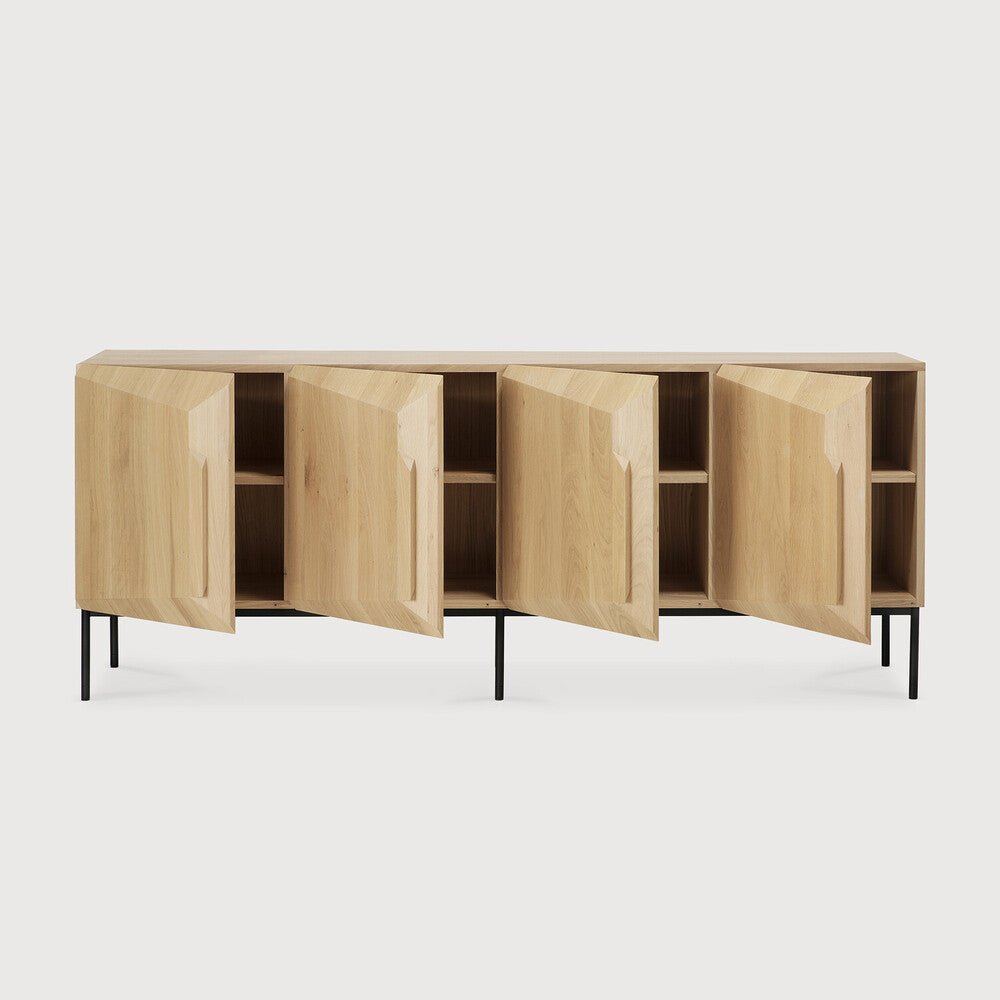 Stairs Oak Sideboard – Sculptural Storage with Modern Geometric Design - Sage InteriorsEthnicraft