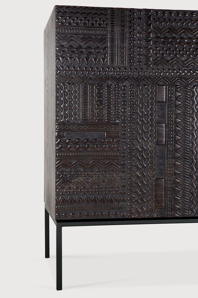 Tabwa Oak Sideboard – Hand - Carved Geometric Storage Cabinet by Sage Interiors - Sage InteriorsEthnicraft