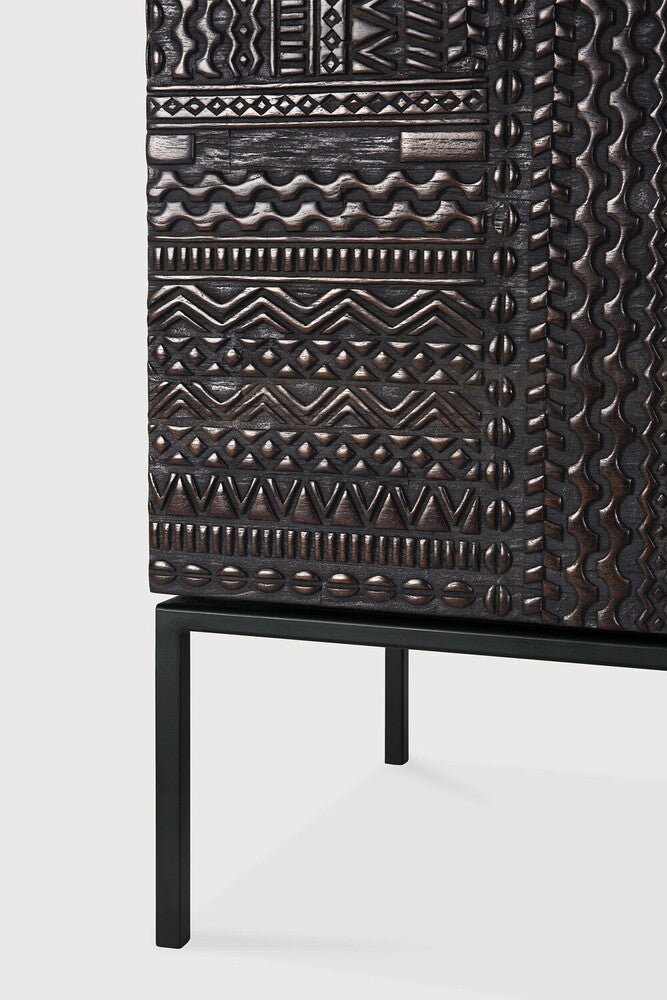 Tabwa Oak Sideboard – Hand - Carved Geometric Storage Cabinet by Sage Interiors - Sage InteriorsEthnicraft
