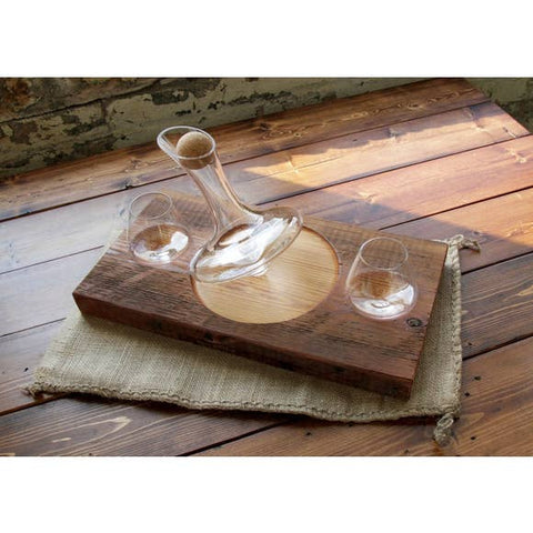 Tad Glasses Decanter with Barn Wood - Sage InteriorsSwoon Living