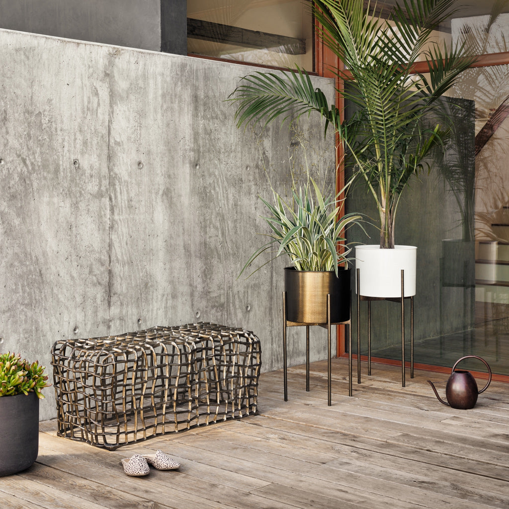 Tall Brass - Finished Planter - Sage InteriorsFHplanter