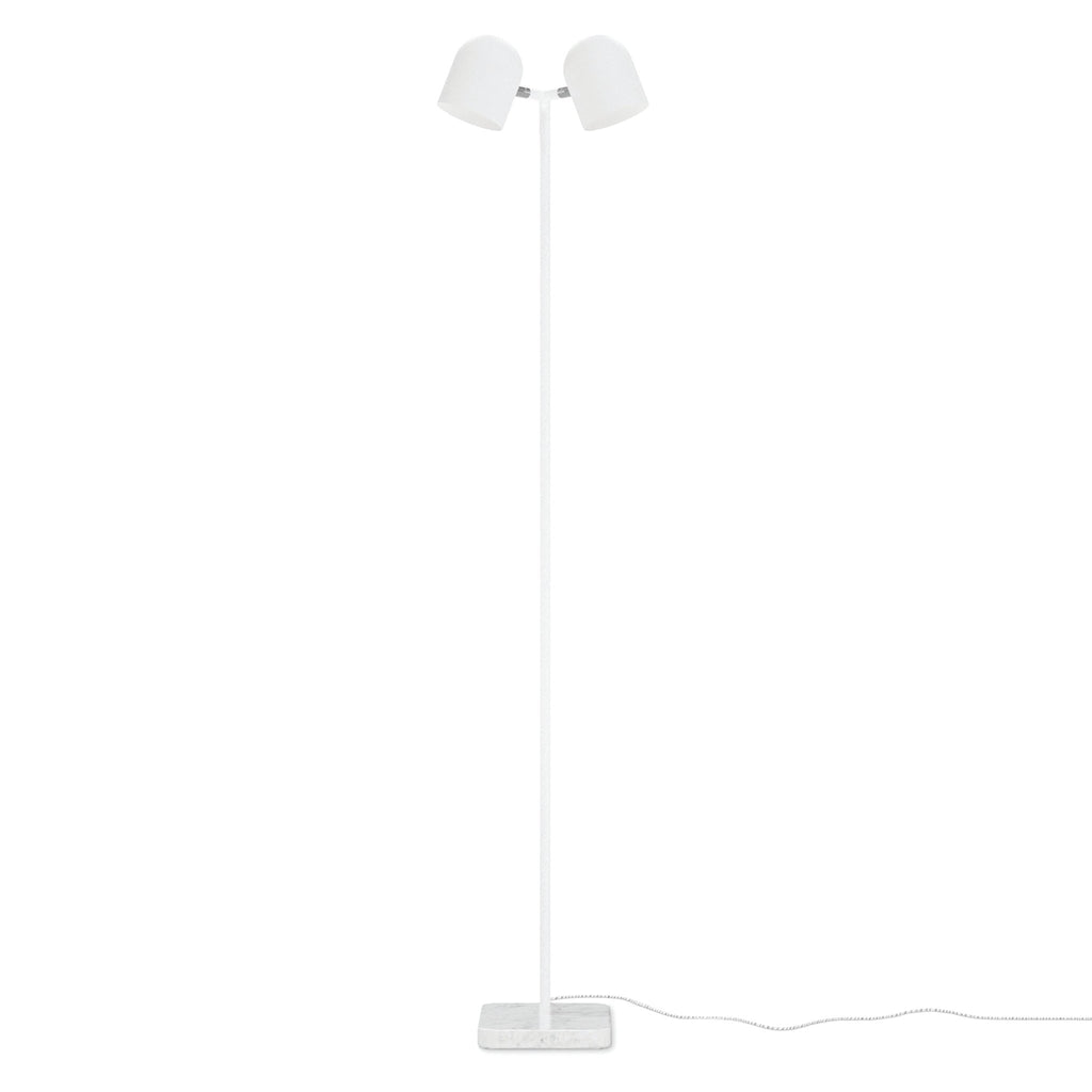 Tandem Adjustable Floor Lamp – Marble Base Dual Head Black or White Finish - Sage InteriorsSage InteriorsLamp