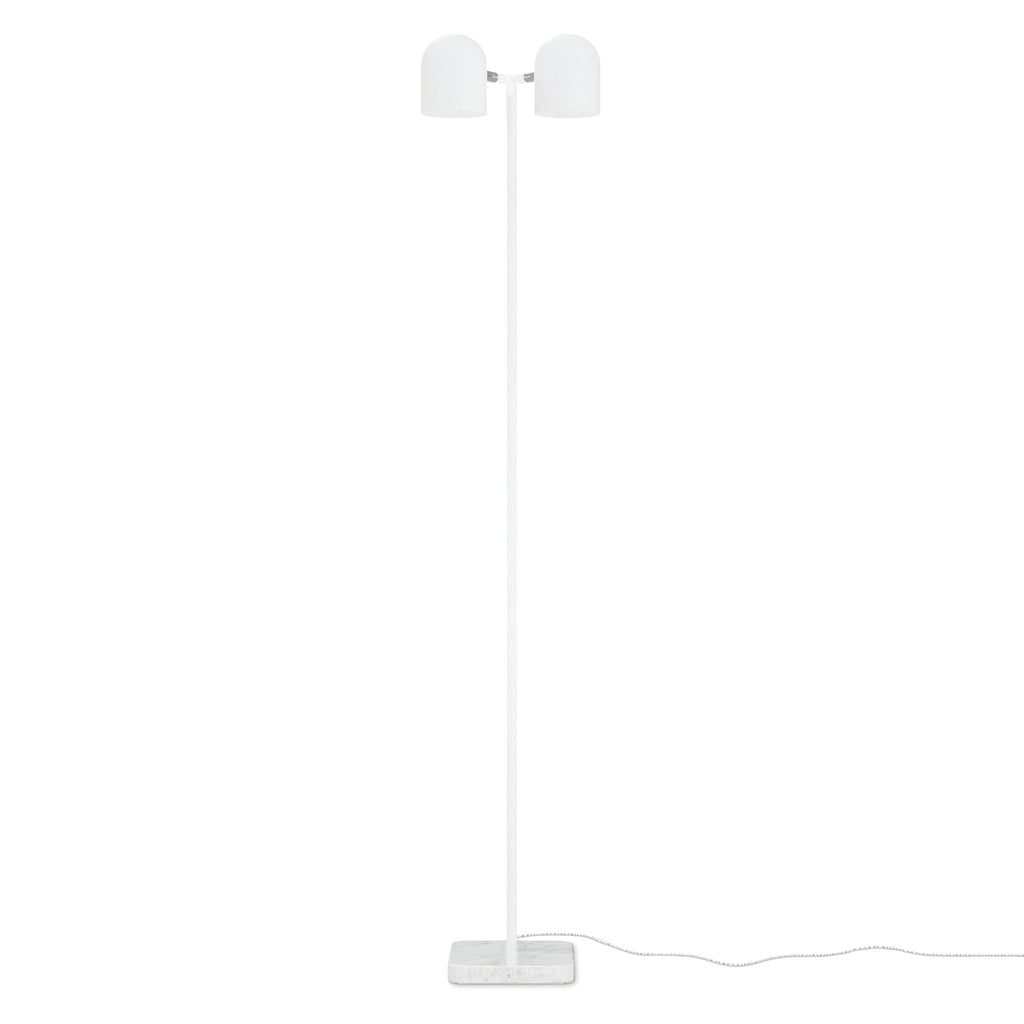 Tandem Adjustable Floor Lamp – Marble Base Dual Head Black or White Finish - Sage InteriorsSage InteriorsLamp