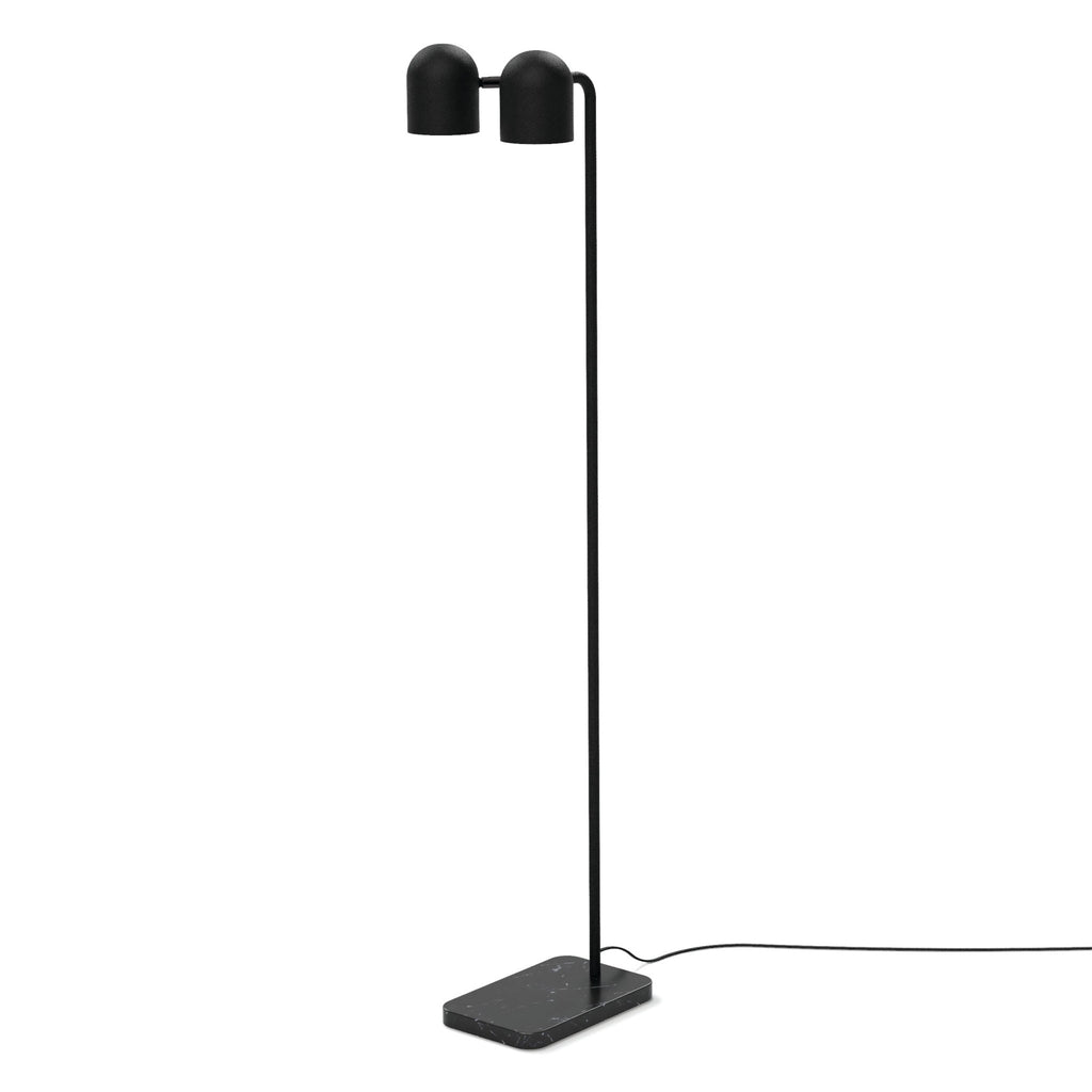Tandem Adjustable Floor Lamp – Marble Base Dual Head Black or White Finish - Sage InteriorsSage InteriorsLamp