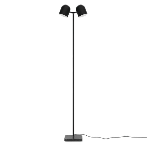 Tandem Adjustable Floor Lamp – Marble Base Dual Head Black or White Finish - Sage InteriorsSage InteriorsLamp