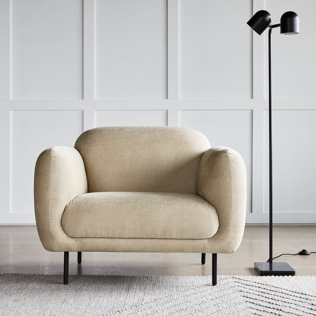 Tandem Adjustable Floor Lamp – Marble Base Dual Head Black or White Finish - Sage InteriorsSage InteriorsLamp