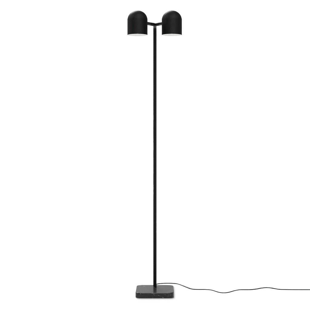 Tandem Adjustable Floor Lamp – Marble Base Dual Head Black or White Finish - Sage InteriorsSage InteriorsLamp