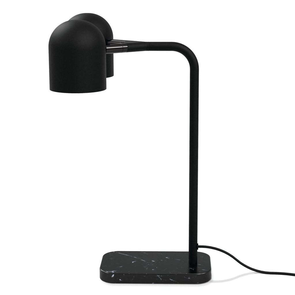 Tandem Table Lamp Adjustable Dual Head Marble Base Black or White Finish - Sage InteriorsSage InteriorsLamp