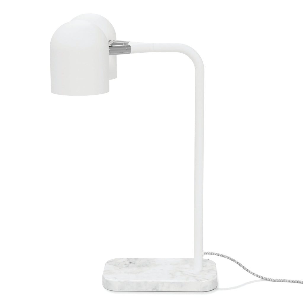 Tandem Table Lamp Adjustable Dual Head Marble Base Black or White Finish - Sage InteriorsSage InteriorsLamp
