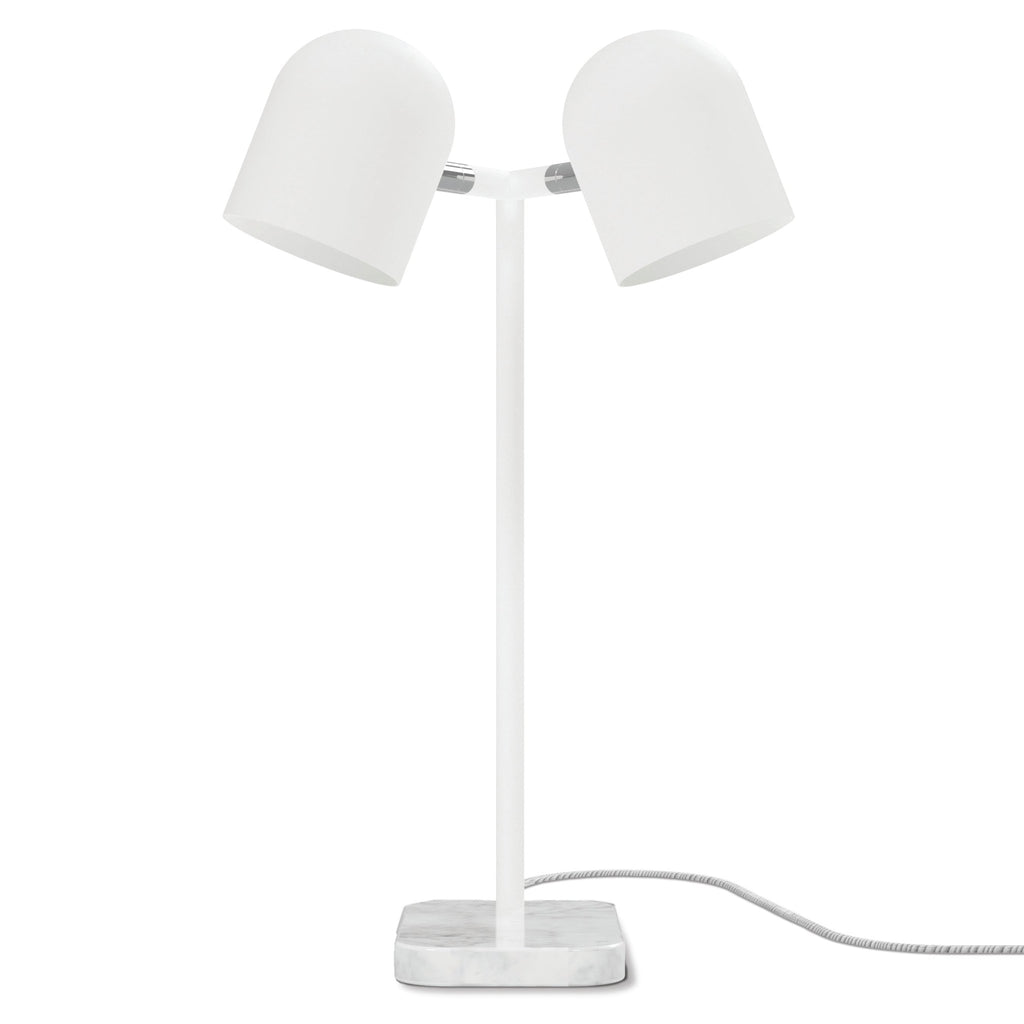 Tandem Table Lamp Adjustable Dual Head Marble Base Black or White Finish - Sage InteriorsSage InteriorsLamp