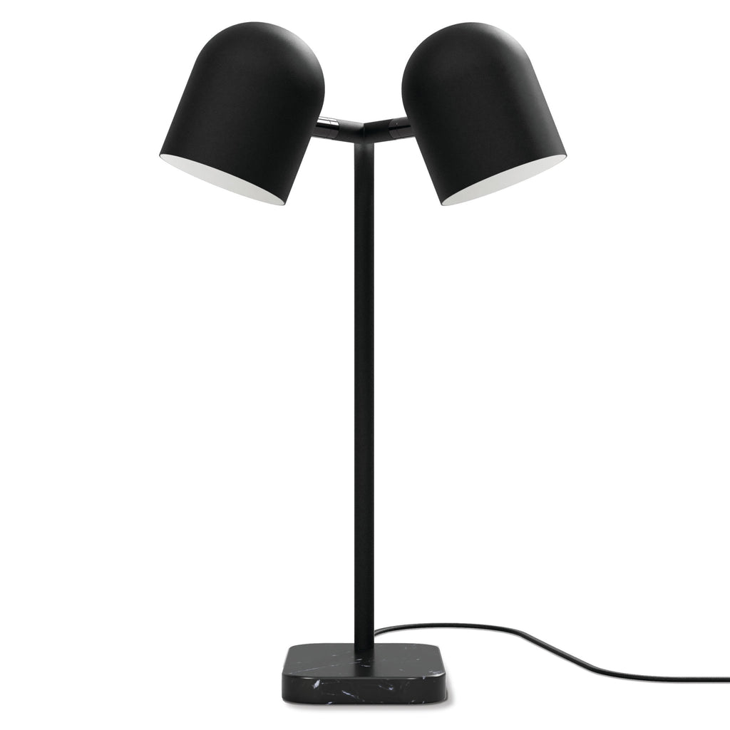 Tandem Table Lamp Adjustable Dual Head Marble Base Black or White Finish - Sage InteriorsSage InteriorsLamp
