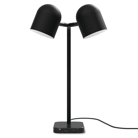 Tandem Table Lamp Adjustable Dual Head Marble Base Black or White Finish - Sage InteriorsSage InteriorsLamp