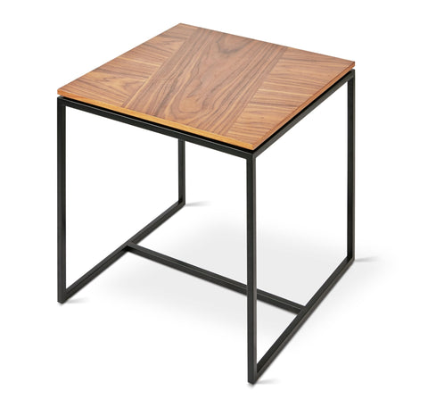 Tobias End Table (Online Exclusive) – Wood Veneer Top & Steel Base - Sage InteriorsSage InteriorsTable