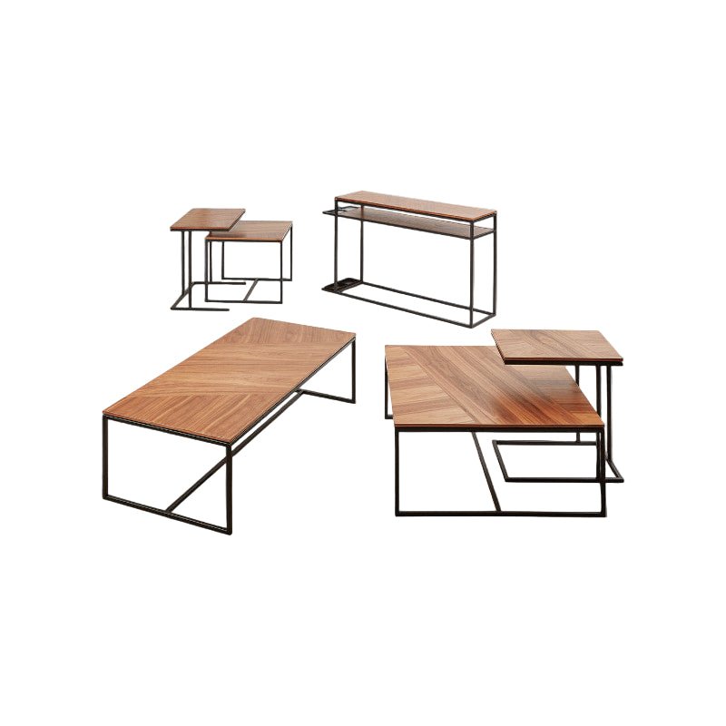 Tobias Network Table – Real Wood Veneer Top & Powder - Coated Steel Base - Sage InteriorsGusTable