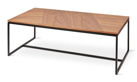 Tobias Rectangular Coffee Table – Wood Veneer Top & Steel Base - Sage InteriorsSage InteriorsTable