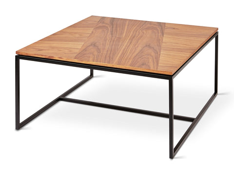 Tobias Square Coffee Table – Real Wood Veneer & Steel Base - Sage InteriorsSage InteriorsTable