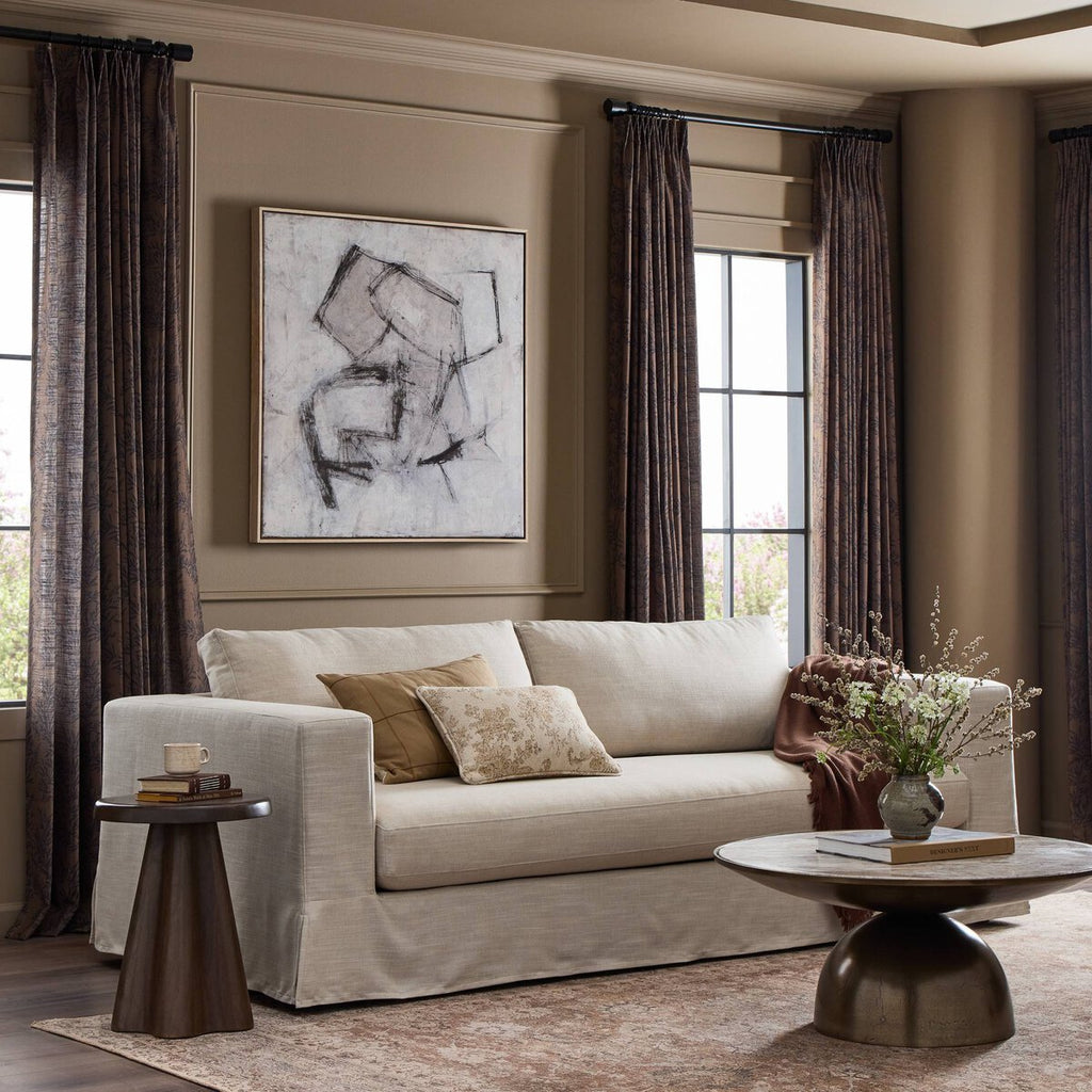 Tovana Sofa – 95" Relaxed Slipcover Sofa in Crypton® Marshmallow Fabric - Sage InteriorsFour HandsSofa