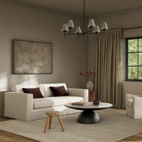 Tovana Sofa – 95" Relaxed Slipcover Sofa in Crypton® Marshmallow Fabric - Sage InteriorsFour HandsSofa
