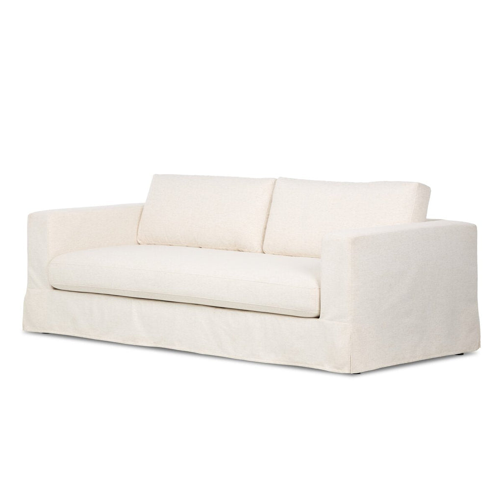Tovana Sofa – 95" Relaxed Slipcover Sofa in Crypton® Marshmallow Fabric - Sage InteriorsFour HandsSofa