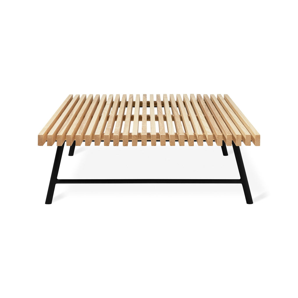 Transit Coffee Table – FSC® - Certified Ash Slats & Steel Base - Sage InteriorsSage InteriorsTransit Bench