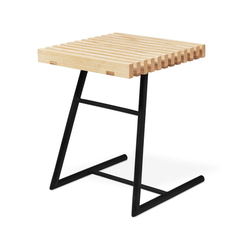 Transit End Table – FSC® - Certified Ash Slats & Cantilever Steel Base - Sage InteriorsSage InteriorsTransit Table