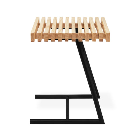 Transit End Table – FSC® - Certified Ash Slats & Cantilever Steel Base - Sage InteriorsSage InteriorsTransit Table